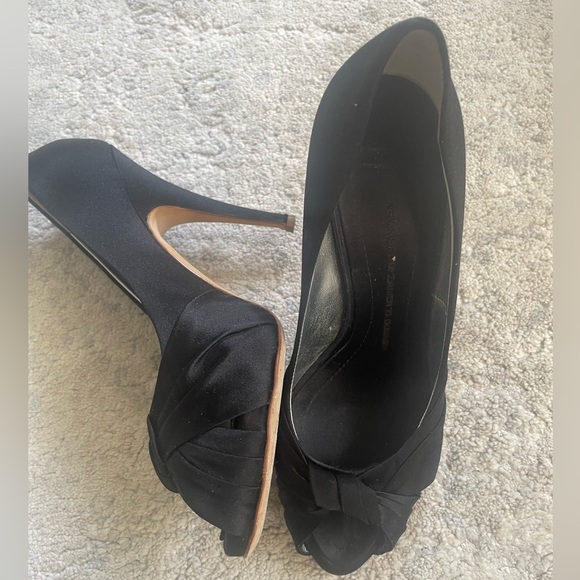 Giuseppe Zanotti Design - black peep toe satin heels - Picture 3 of 6